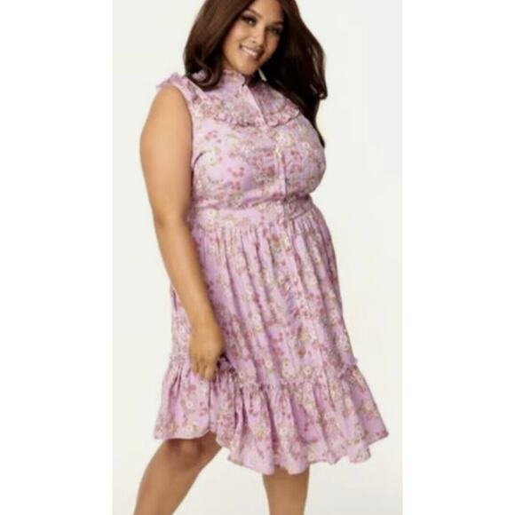 Unique Vintage Purple Floral Sweet Delight Prairie Dress XS NWOT - Picture 1 of 2